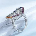 Real 925 Sterling Silver Rings Luxury Charm Colorful Jewelry Mom Letter Rings For Women Mother (4)