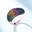 Created Nano Colorful Gemstone Ring Solid 925 Sterling Silver Rings For Women Cocktail Party Gift (1)