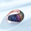 Created Nano Colorful Gemstone Ring Solid 925 Sterling Silver Rings For Women Cocktail Party Gift (2)
