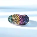 Created Nano Colorful Gemstone Ring Solid 925 Sterling Silver Rings For Women Cocktail Party Gift (4)