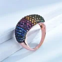 Created Nano Colorful Gemstone Ring Solid 925 Sterling Silver Rings For Women Cocktail Party Gift (3)