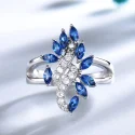 925 Sterling Silver Created Nano Sapphire Rings Flower Colorful Gemstone Rings For Female Anniversary Gifts (2)
