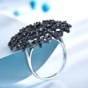 Genuine 925 Sterling Silver Rings Natural Gemstone Black Spinel Rings Party Hyperbole Gifts For Women (3)