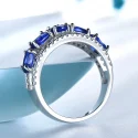 Genuine Solid 925 Sterling Silver Ring Blue Sapphire Tanzanite Topaz Engagement Rings For Women Fine (3)