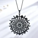 Hyperbole Gemstone Black Spinel Necklace Pendants Solid 925 Sterling Silver Female Jewelry For Women Gift Fine Jewelry