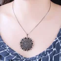 Hyperbole Gemstone Black Spinel Necklace Pendants Solid 925 Sterling Silver Female Jewelry For Women Gift (5)