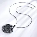 Hyperbole Gemstone Black Spinel Necklace Pendants Solid 925 Sterling Silver Female Jewelry For Women Gift (2)
