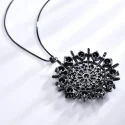 Hyperbole Gemstone Black Spinel Necklace Pendants Solid 925 Sterling Silver Female Jewelry For Women Gift (3)