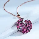 Colorful Nano Gemstone Pendant Necklace Genuine 925 Sterling Silver Necklace For Women Anniversary Gift Fine (3)