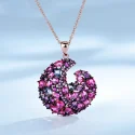 Colorful Nano Gemstone Pendant Necklace Genuine 925 Sterling Silver Necklace For Women Anniversary Gift Fine Jewelry
