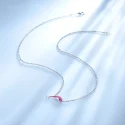 925 Sterling Silver Chain Silver Pink Color Slitter Dolphins Necklace For Women Girlfriend Gift Fine (4)