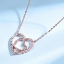 Double Heart Chain Necklace Solid 925 Sterling Silver Necklaces For Women Anniversary Valentine s Day (3)