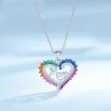 Elegant Necklaces Pendants 925 Sterling Silver Jewelry Created Heart Shaped Character Mom Necklace Wedding For (1)