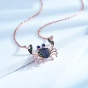 925 Silver Colorful Crab Chain Necklace Real 925 Sterling Silver Necklaces For Women Party Gift (1)