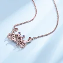 925 Silver Colorful Crab Chain Necklace Real 925 Sterling Silver Necklaces For Women Party Gift (4)
