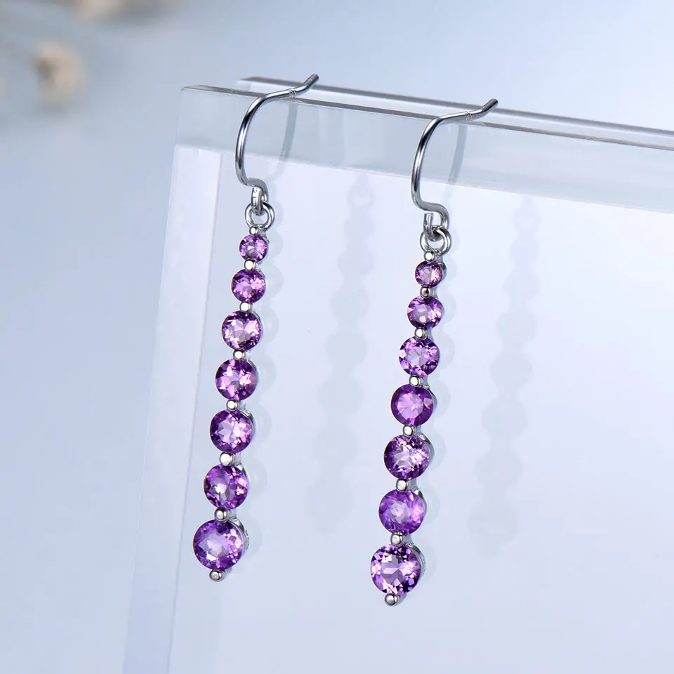 Natural-Amethyst-Purple-Gemstone-Earrings-For-Women-925-Sterling-Silver-Drop-Earrings-Round-Brand-Fine (9)