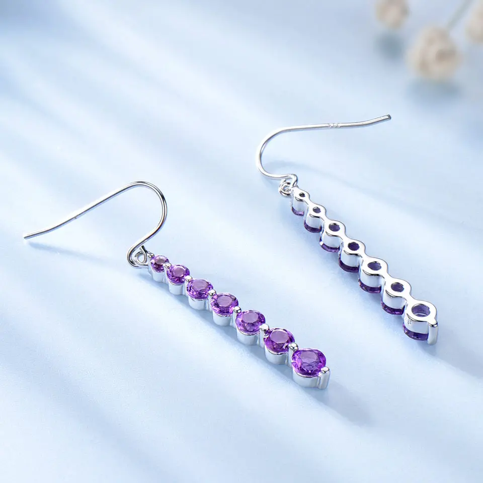 Natural-Amethyst-Purple-Gemstone-Earrings-For-Women-925-Sterling-Silver-Drop-Earrings-Round-Brand-Fine (11)
