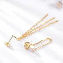 925 Sterling Silver Jewelry Yellow Drop Earrings For Women Long Dangle Earrings Korea Fashion Party (2)