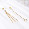 925 Sterling Silver Jewelry Yellow Drop Earrings For Women Long Dangle Earrings Korea Fashion Party (1)