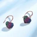 925 Sterling Silver Earrings Colorful Gemstone Heart Drop Earrings For Girls Women Valentine s Day (3)