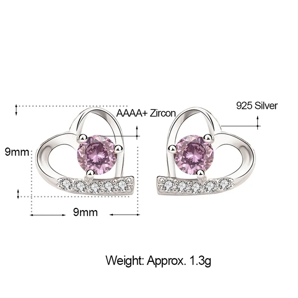 925-Sterling-Silver-Jewelry-Created-Heart-Purple-Clear-CZ-Stud-Earrings-For-Lover-Anniversary-Romantic (2)