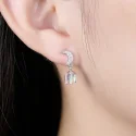 Star Moon Real 925 Sterling Silver Earrings Zircon Stud Earrings For Women Girl Female Birthday (3)
