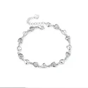 Romantic Heart Shape Zircon Bracelets Bangles Real 925 Sterling Silver Charm Bracelets For Women Fine (2)