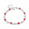 Romantic Heart Shape Zircon Bracelets Bangles Real 925 Sterling Silver Charm Bracelets For Women Fine (3)