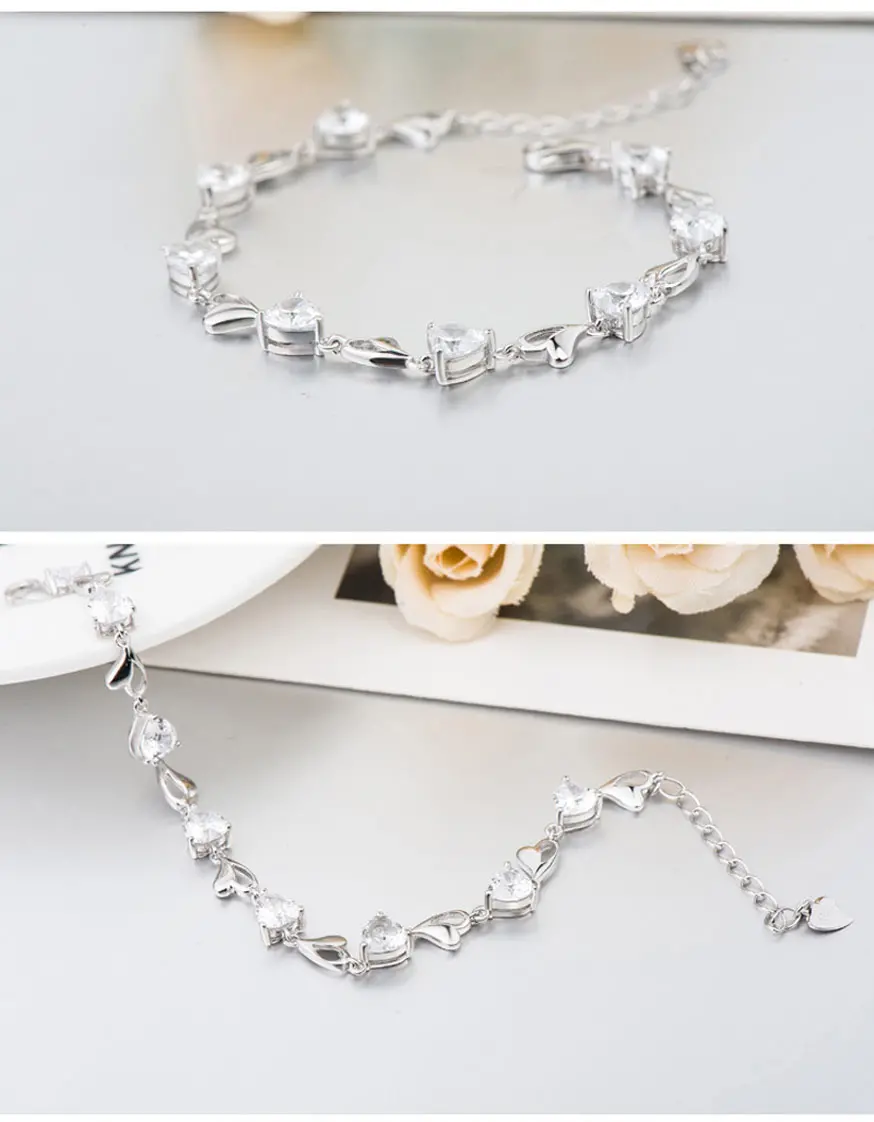 Romantic-Heart-Shape-Zircon-Bracelets-Bangles-Real-925-Sterling-Silver-Charm-Bracelets-For-Women-Fine (10)
