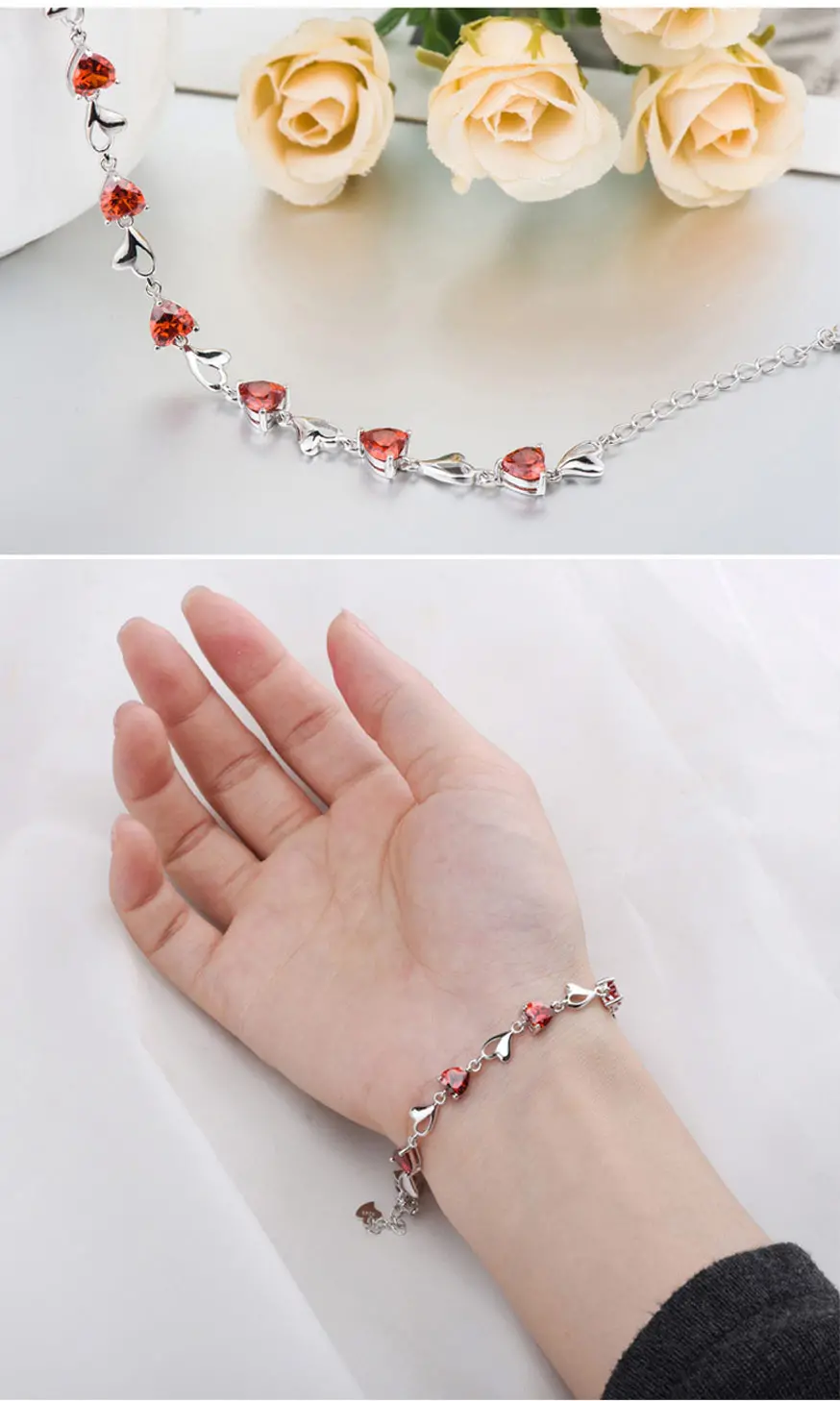 Romantic-Heart-Shape-Zircon-Bracelets-Bangles-Real-925-Sterling-Silver-Charm-Bracelets-For-Women-Fine (12)