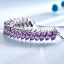 Genuine 925 Sterling Silver Bracelets Bangles For Women Nano Amethyst Gemstone Elegant Party Gift Wedding1 (2)