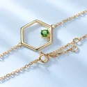 Green Gemstone Diopside Genuine 925 Sterling Silver Charm Bracelets For Women Charms Wedding Band Gift (3)
