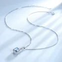 925 Sterling Silver Jewelry Set Sky Blue Topaz Ring Pendant Stud Earrings For Women Wedding (5)