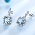925 Sterling Silver Jewelry Set Sky Blue Topaz Ring Pendant Stud Earrings For Women Wedding (3)