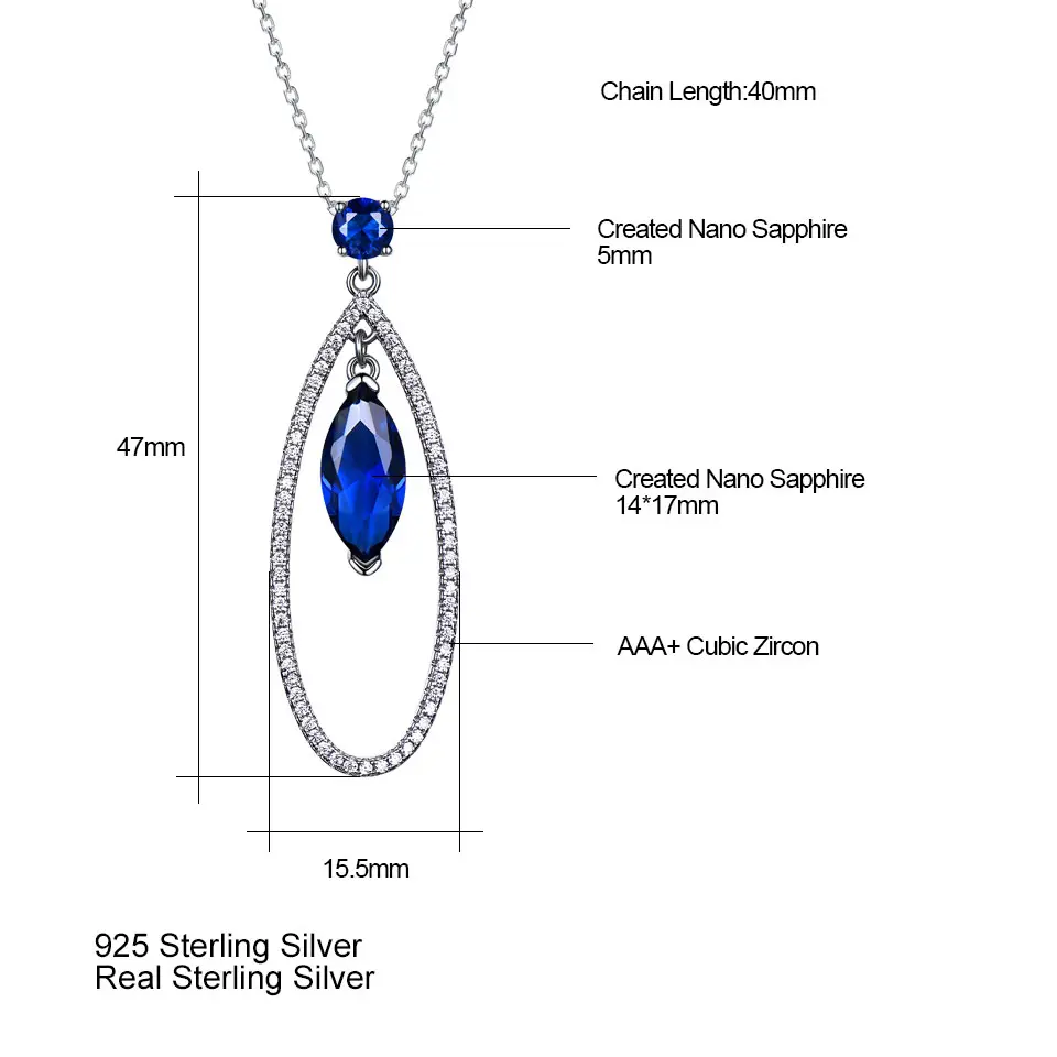 925-Sterling-Silver-Jewelry-Sets-Elegant-Blue-Sapphire-Pendant-Necklace-Drop-Earrings-For-Women-Wedding (4)