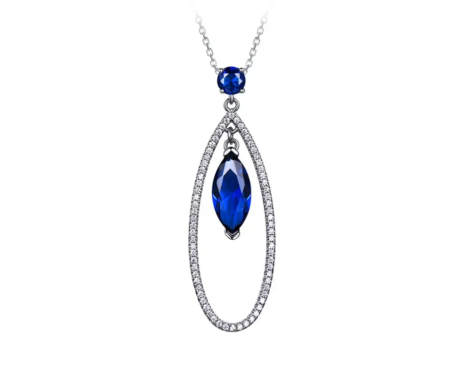 925-Sterling-Silver-Jewelry-Sets-Elegant-Blue-Sapphire-Pendant-Necklace-Drop-Earrings-For-Women-Wedding (8)