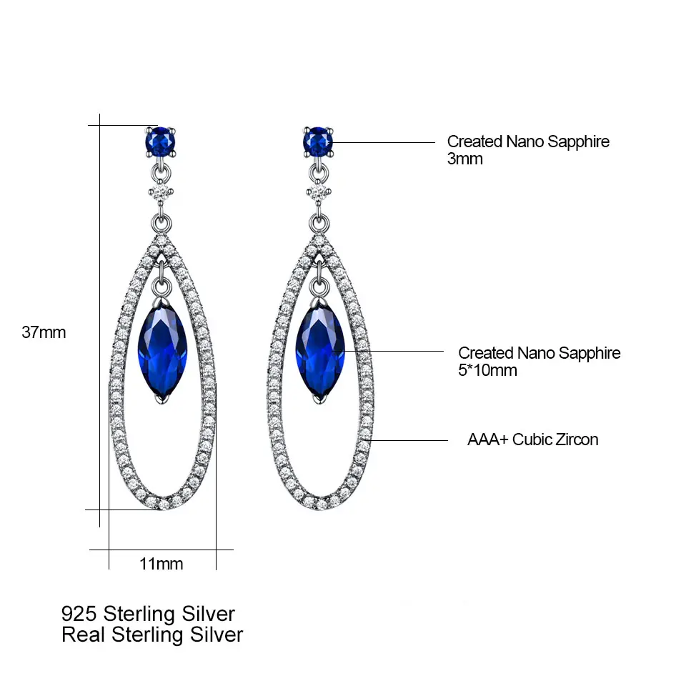 925-Sterling-Silver-Jewelry-Sets-Elegant-Blue-Sapphire-Pendant-Necklace-Drop-Earrings-For-Women-Wedding (5)