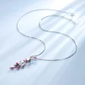 Created Ruby Butterfly Jewelry Sets 925 Sterling Silver Jewelry Elegant Necklace Rings Earrings For Women (4)