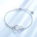 Trendy Letter Jewelry 925 Sterling Silver Bracelet Chain Earrings Rings For Women Mother s Day (4)