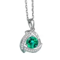 Crystals Rotated Rhinestone Necklace CZ Pave Pendant Charms For Woman