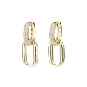 CZ Pave Chain Dangle Hoop Earrings For Women