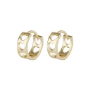 Ins Elegant Heart Hollow Fashion Simple Dangle Gold Color Stud Earrings