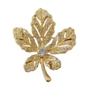 Bow Pearl Leaf Crystals Baroque Palace Vintage Brooch For Women