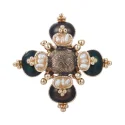 Cross Baroque Natural Pearl Palace Brooches