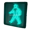 200mm Clear Square Lens Static Green Pedestrian Traffic Light Module