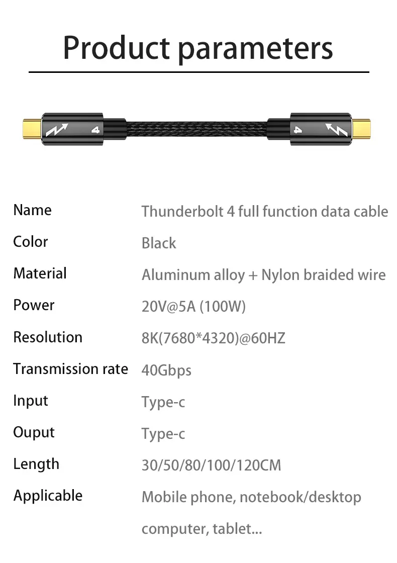 Type C Data cable 40Gbps (8)