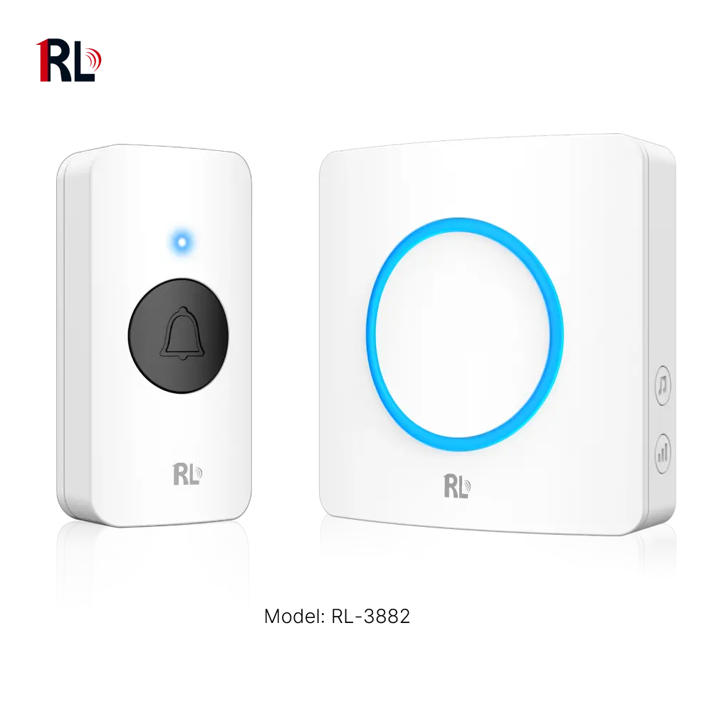 Wireless-doorbell,-door-chime,-RL-3882,-AC-power,-anti-interference,-38-tunes-melodies-ringtones,-433MHz,-150-meters_01