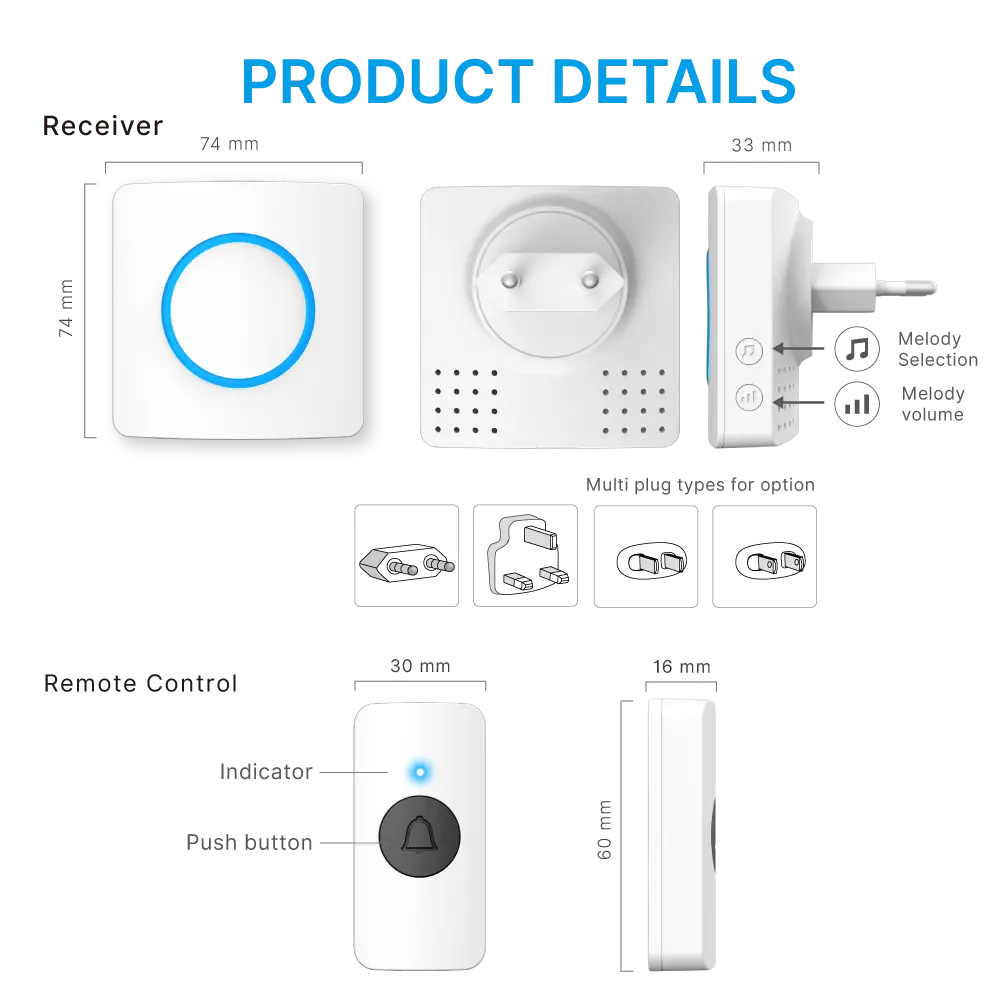 Wireless-doorbell,-door-chime,-RL-3882,-AC-power,-anti-interference,-38-tunes-melodies-ringtones,-433MHz,-150-meters_09
