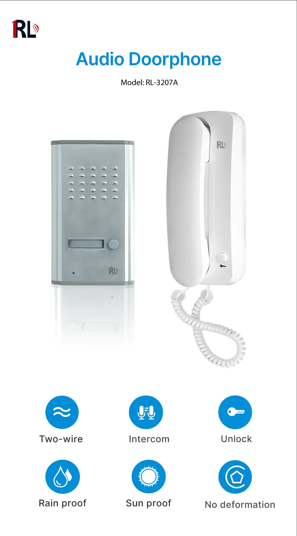 Audio-door-phone,-RL-3207A,-2-wires,-16-ringtones,-metal-panel,-lock-release,-100-meters_01