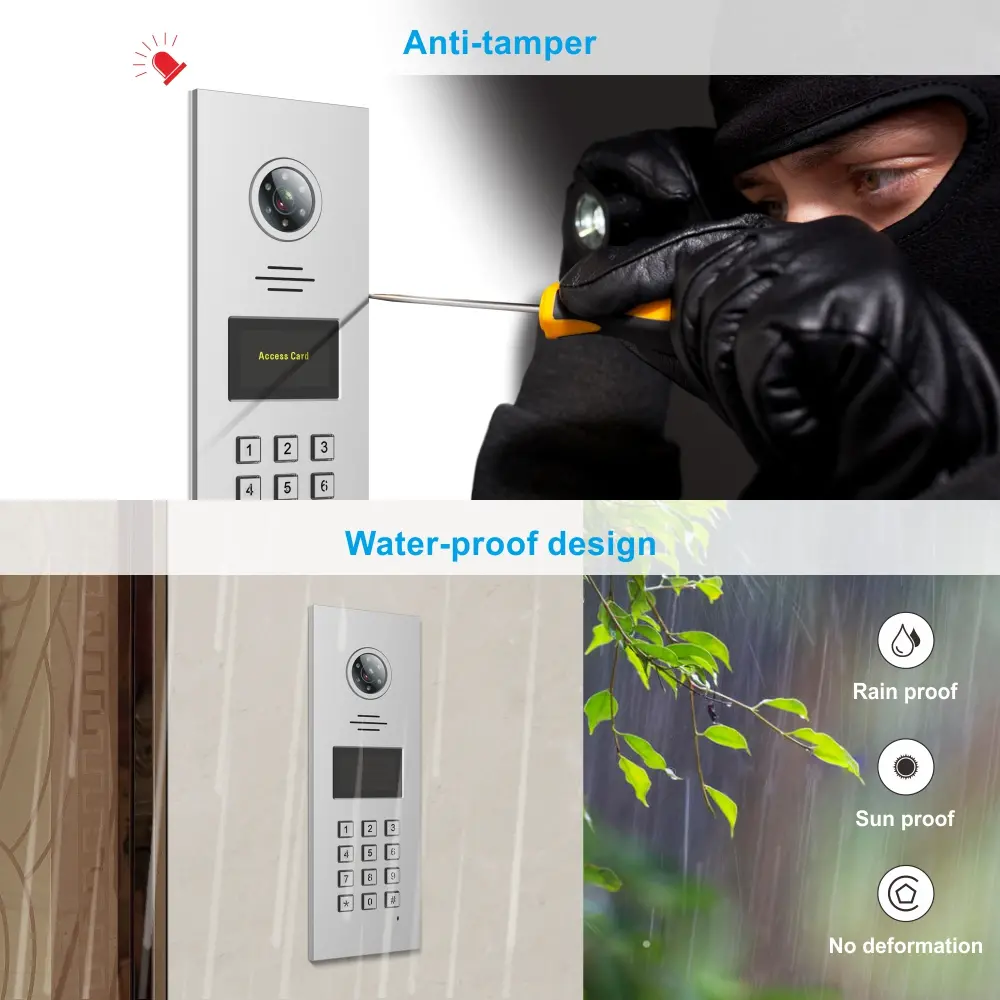 Intercom system，RL-617D2，two wires，outdoor station，password，ID card access control，back lit keypad，night vision 5
